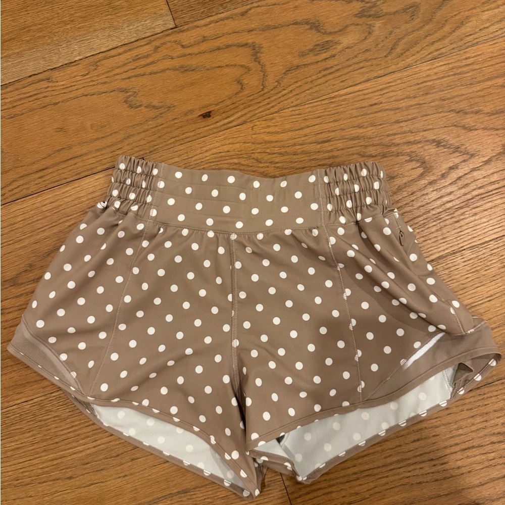Lululemon Athletica Tan Polka Dot Athletic Shorts